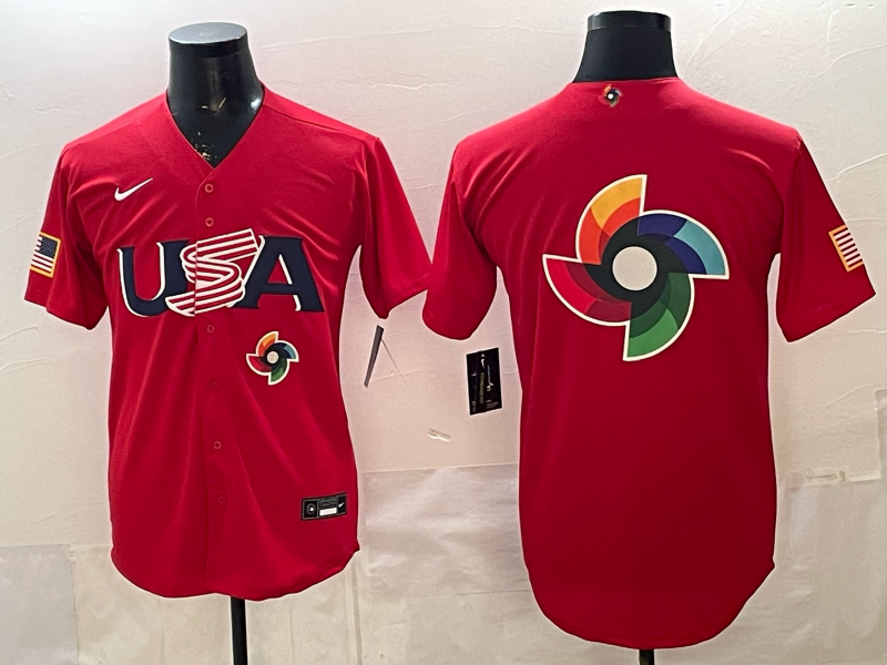 Men 2026 World Cub USA blank red Nike MLB Jersey 005->more jerseys->MLB Jersey